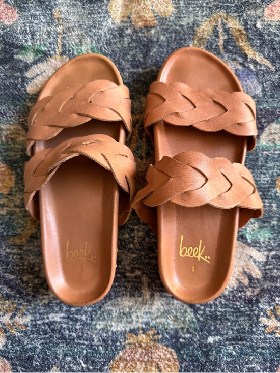 beek Shoes - beek Double Braided Slide Sandals in Brown